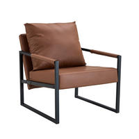 SESSEL mit schwarzem Metallrahmen, DE-42370, Braun - Braun, Metall (75.5/75.2/68.6cm) - ComfortXL