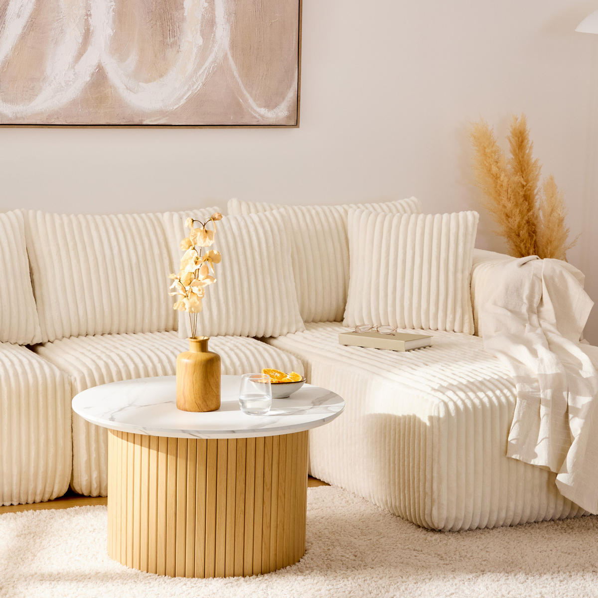 KAFFEETISCH Homelya Beige 70/70/40 cm - Beige, Holzwerkstoff (70/70/40cm) - Atmosphera Createur d´interieur