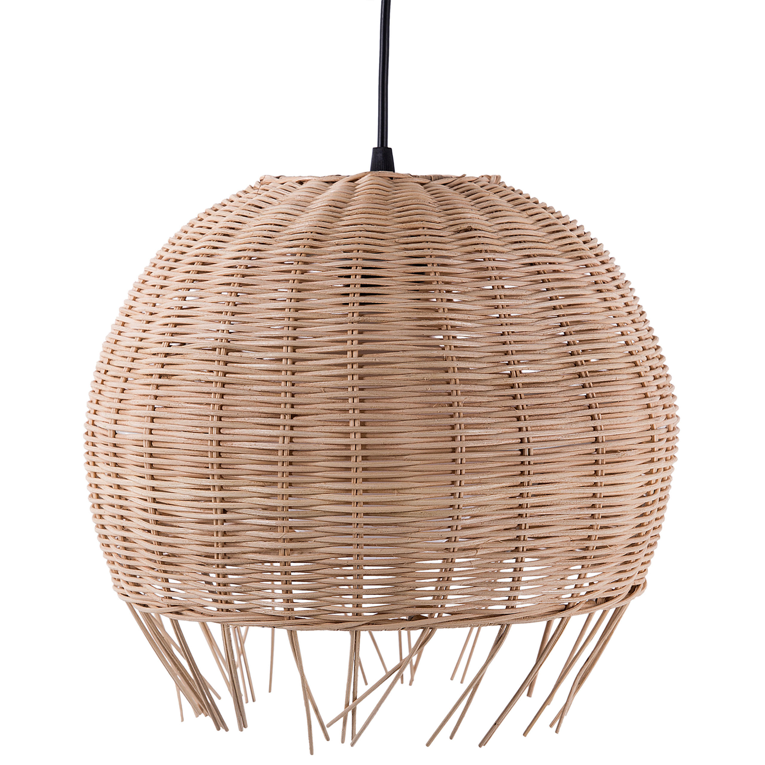 HÄNGELEUCHTE Drino 27/27/150 cm - Beige, Naturmaterialen (27/27/150cm) - Beliani