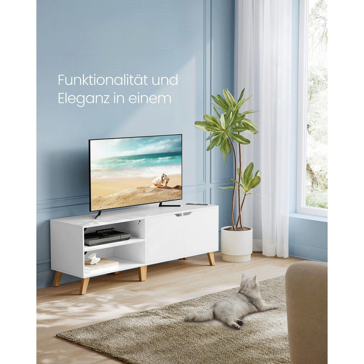 TV-SCHRANK JUBA - Weiß, Holzwerkstoff (140/50/40cm) - Hansiro