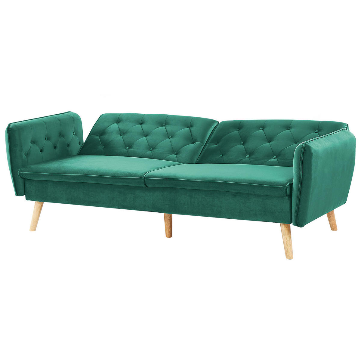 2-SITZER-SCHLAFSOFA Samtstoff Dunkelgrün Bardu - Dunkelgrün, Textil (213/84/106cm) - Beliani