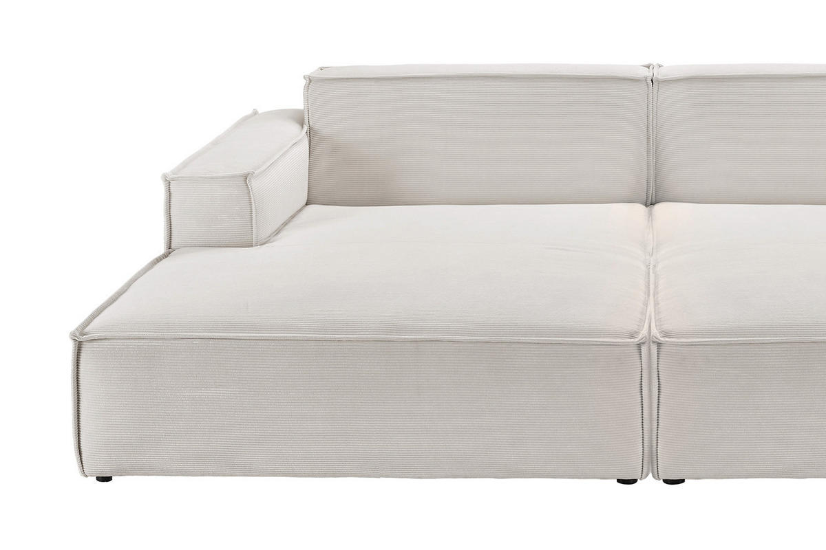 BIG SOFA SAMU Silber Cord - Silberfarben/Schwarz, Textil (256/72/168cm) - KAWOLA