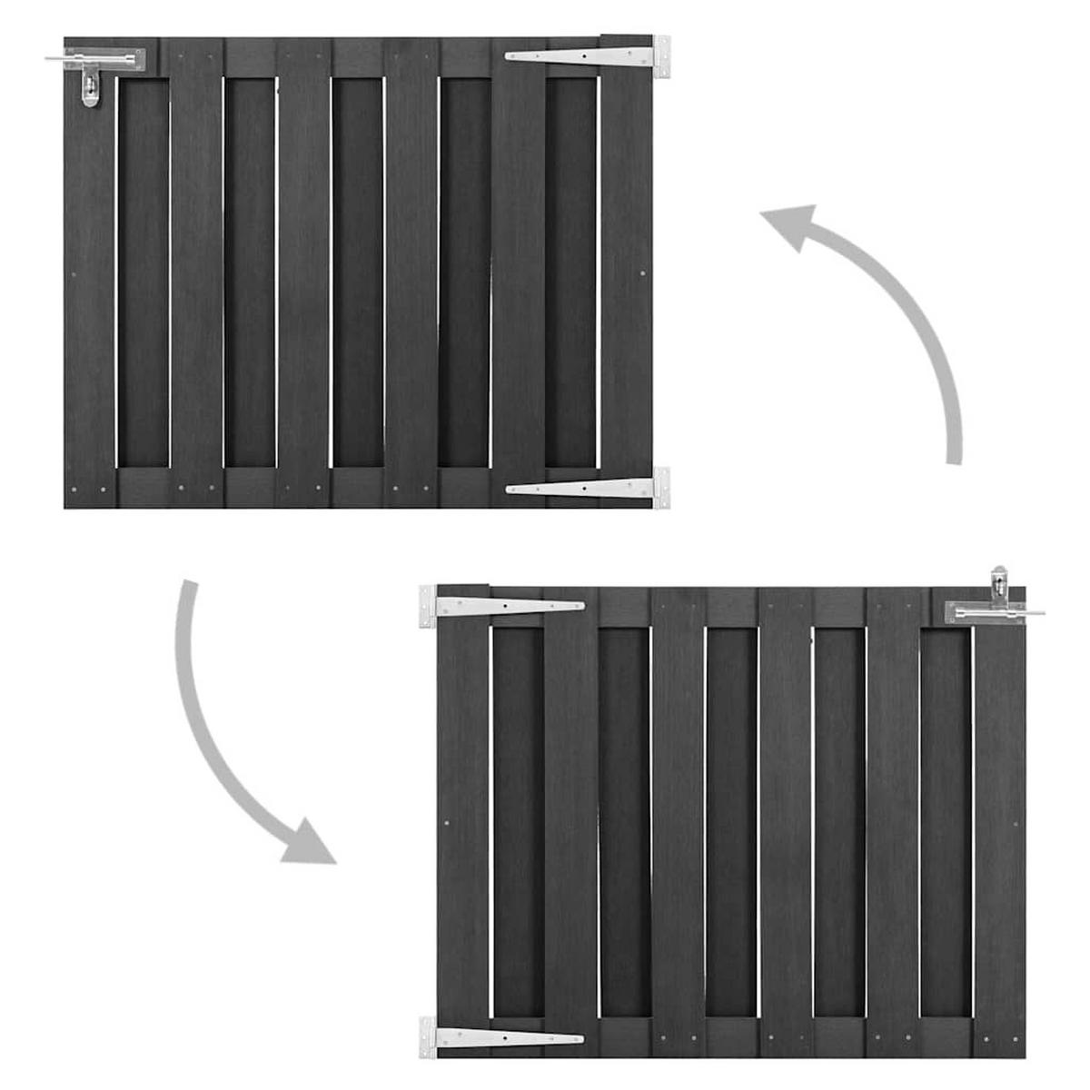 GARTENTOR Wpc 100/80 Cm Grau - Grau, Holzwerkstoff (100/80cm) - vidaXL