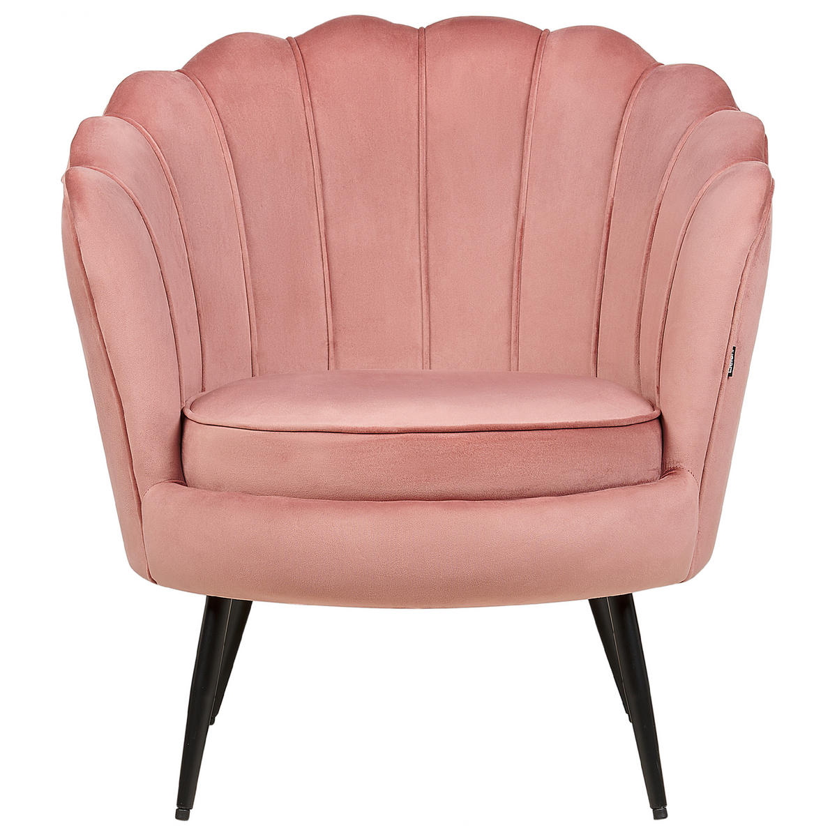 SESSEL Samtstoff Rosa Lovikka - Pink/Schwarz, Textil (79/85/77cm) - Beliani