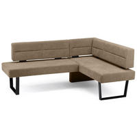 ECKBANK Doralyn für 5 Personen Metall+Microfaser Schwarz/Braun - Schwarz/Braun, Kunststoff (195/155cm) - 58aufmkessel