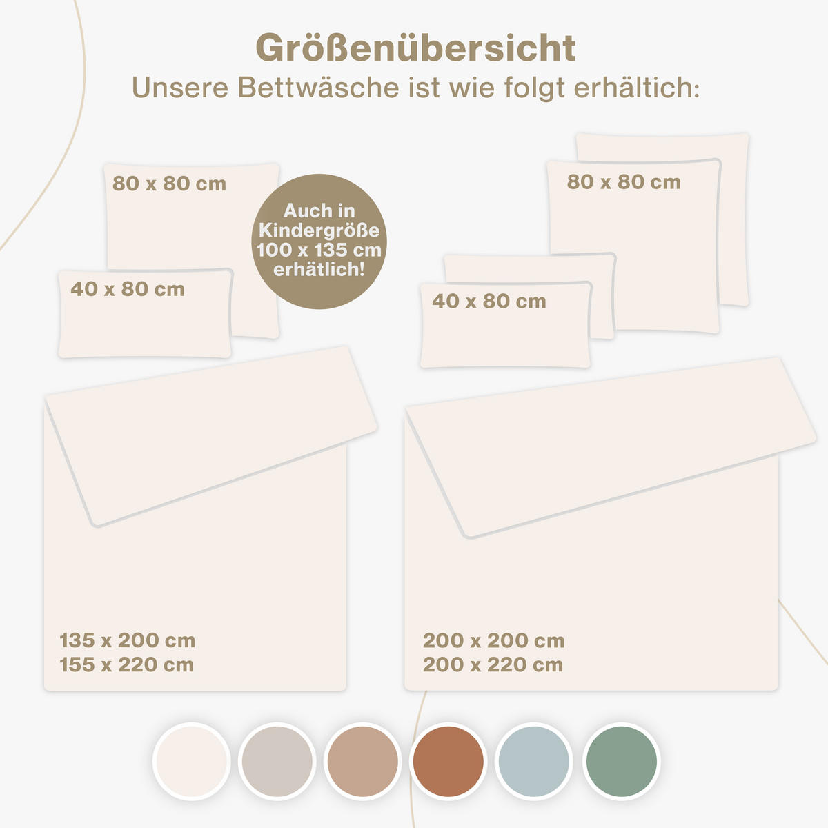 BETTWÄSCHE Musselin, 100% Baumwolle, 155/220 cm & 40/80 cm - Beige, Textil (155/220cm) - Blumtal