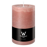 STUMPENKERZE Rustik Marble Style Rosenholz 130 x Ø 78 mm, 1 Stück - Rosa, Paraffin (8/13cm) - Wiedemann Kerzen