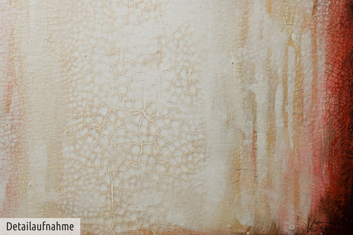 ACRYLBILD HANDGEMALT 150/50 cm - Rot/Braun, Holz/Textil (2.2/50cm) - KUNSTLOFT