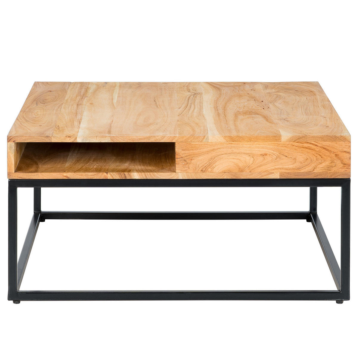 COUCHTISCH - Akazie / Schwarz - Schwarz/Akaziefarben, Holz (80/80/40cm) - home24