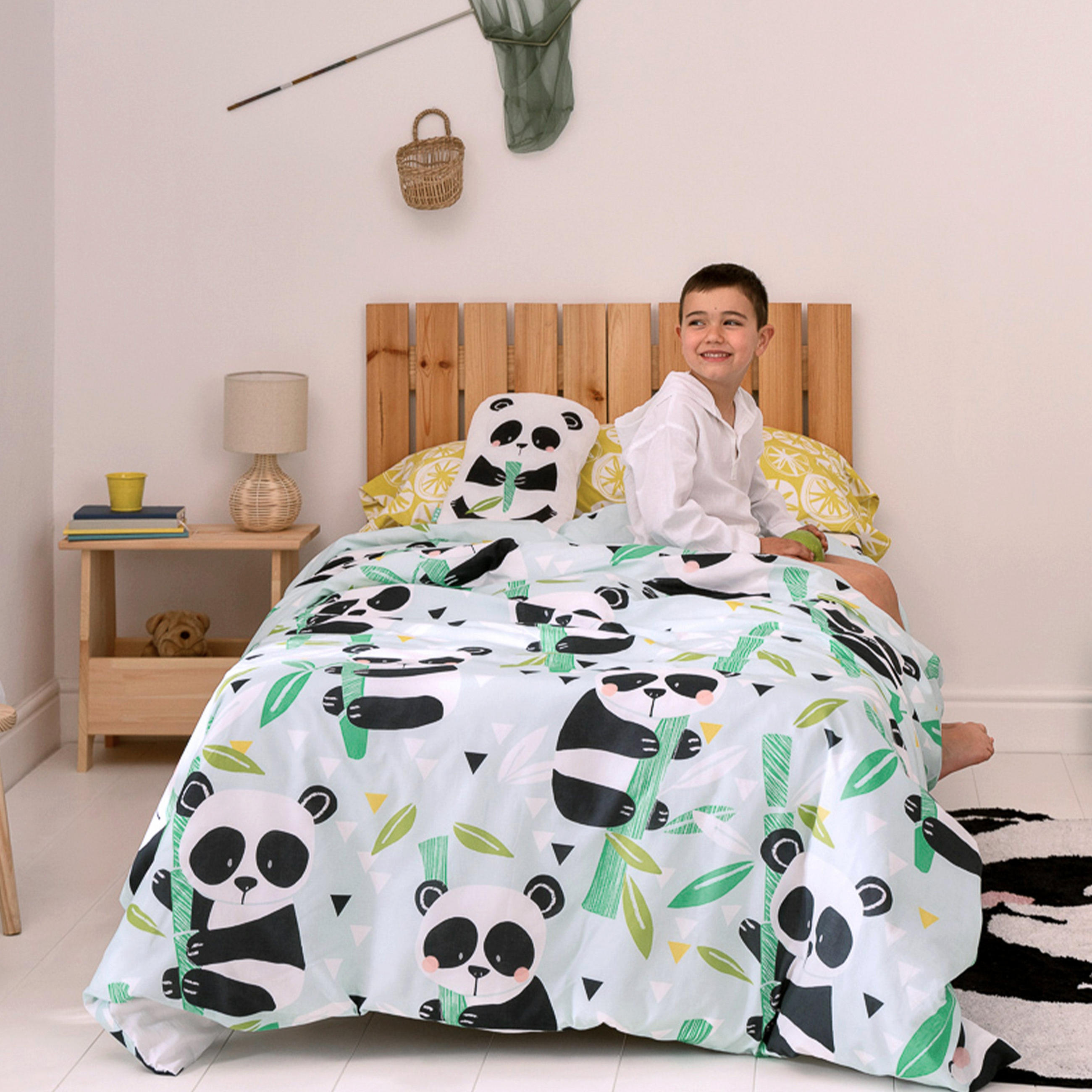 BETTBEZUG 2er-Set teiliges panda garden blue 135/140x200 cm (standardgrösse) blau - Blau, Textil (140/200cm) - Happy Friday