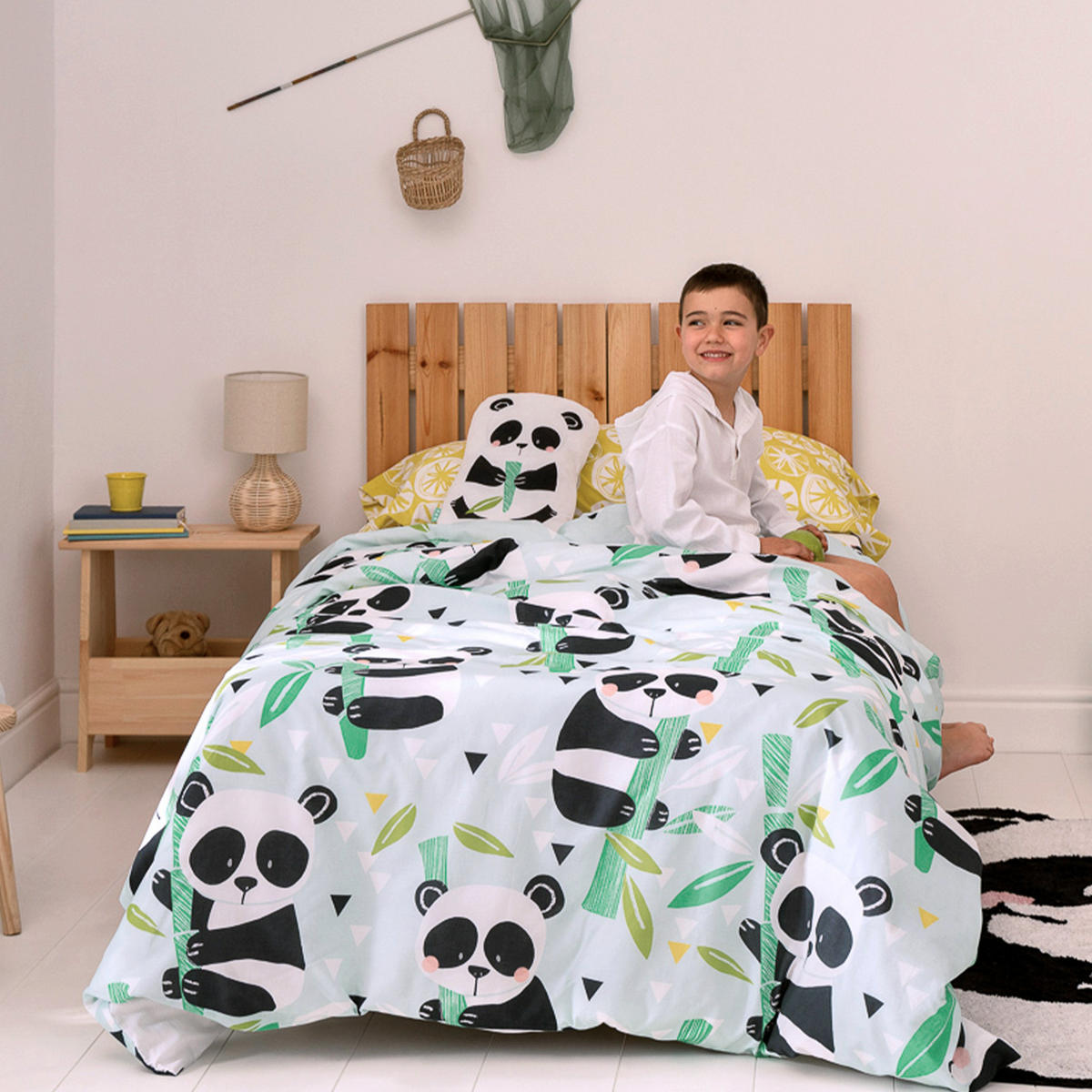 BETTBEZUG 2er-Set teiliges panda garden blue 180x220 cm (komfortgrösse) blau - Blau, Textil (180/220cm) - Happy Friday