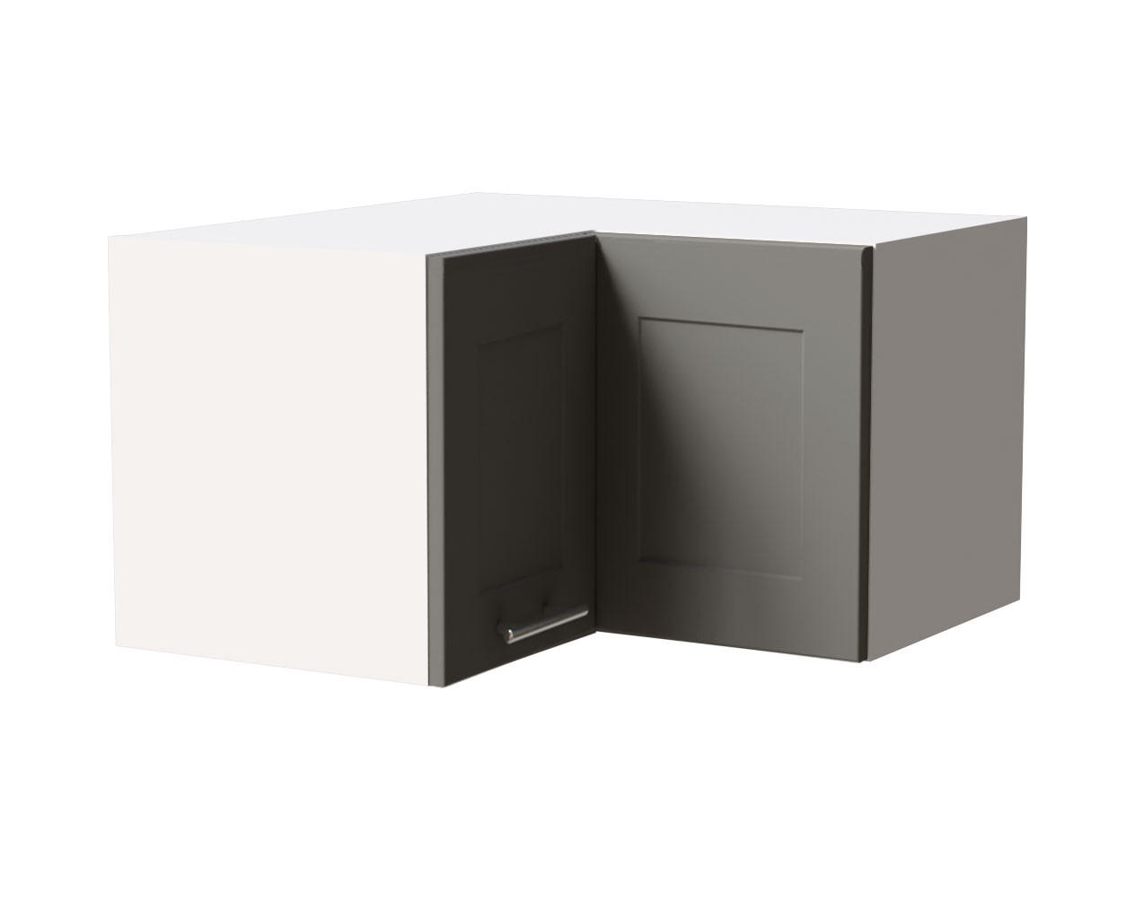 ECKHÄNGESCHRANK Oslo W12/60/36 Weiß / Dust Grey Matt 60 / 60 / 36cm - Weiß/Grau, Holz/Holzwerkstoff (60/36/60cm) - Feldmann-Wohnen