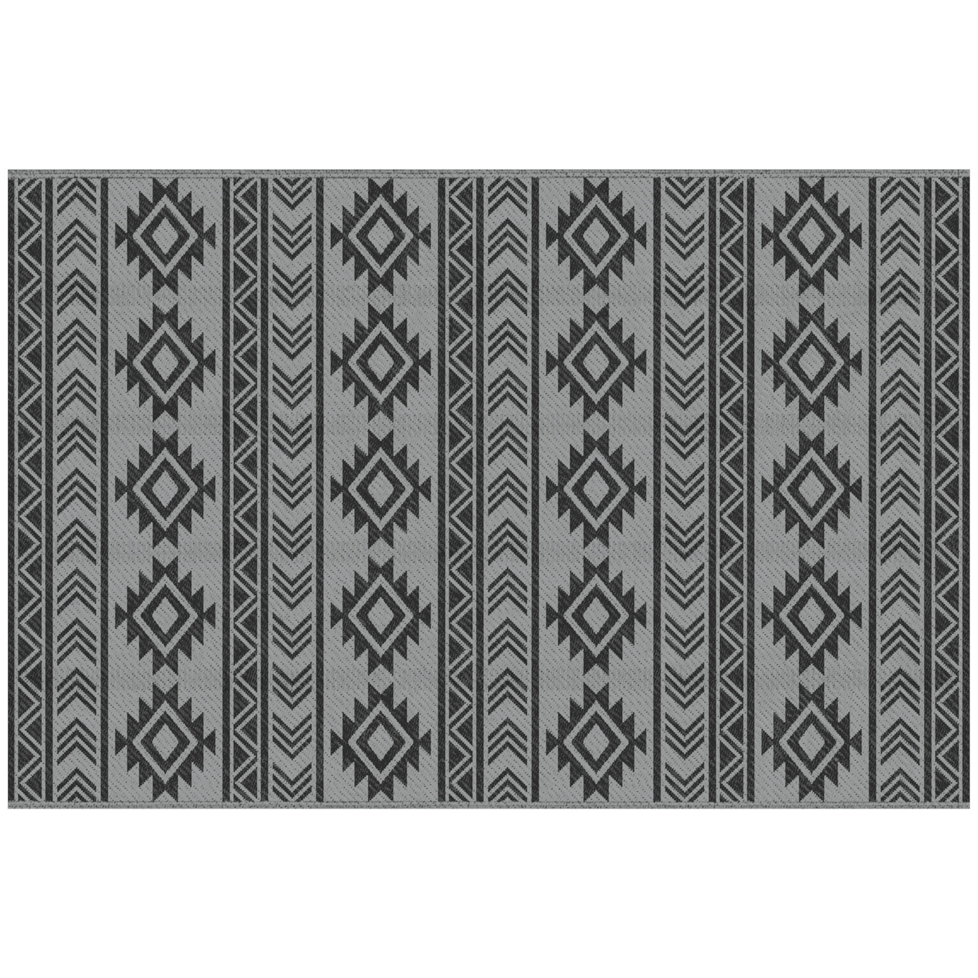 OUTDOORTEPPICH, 310g/m² PP, Schwarz+Grau - Schwarz/Grau, Kunststoff (274/182cm) - Outsunny