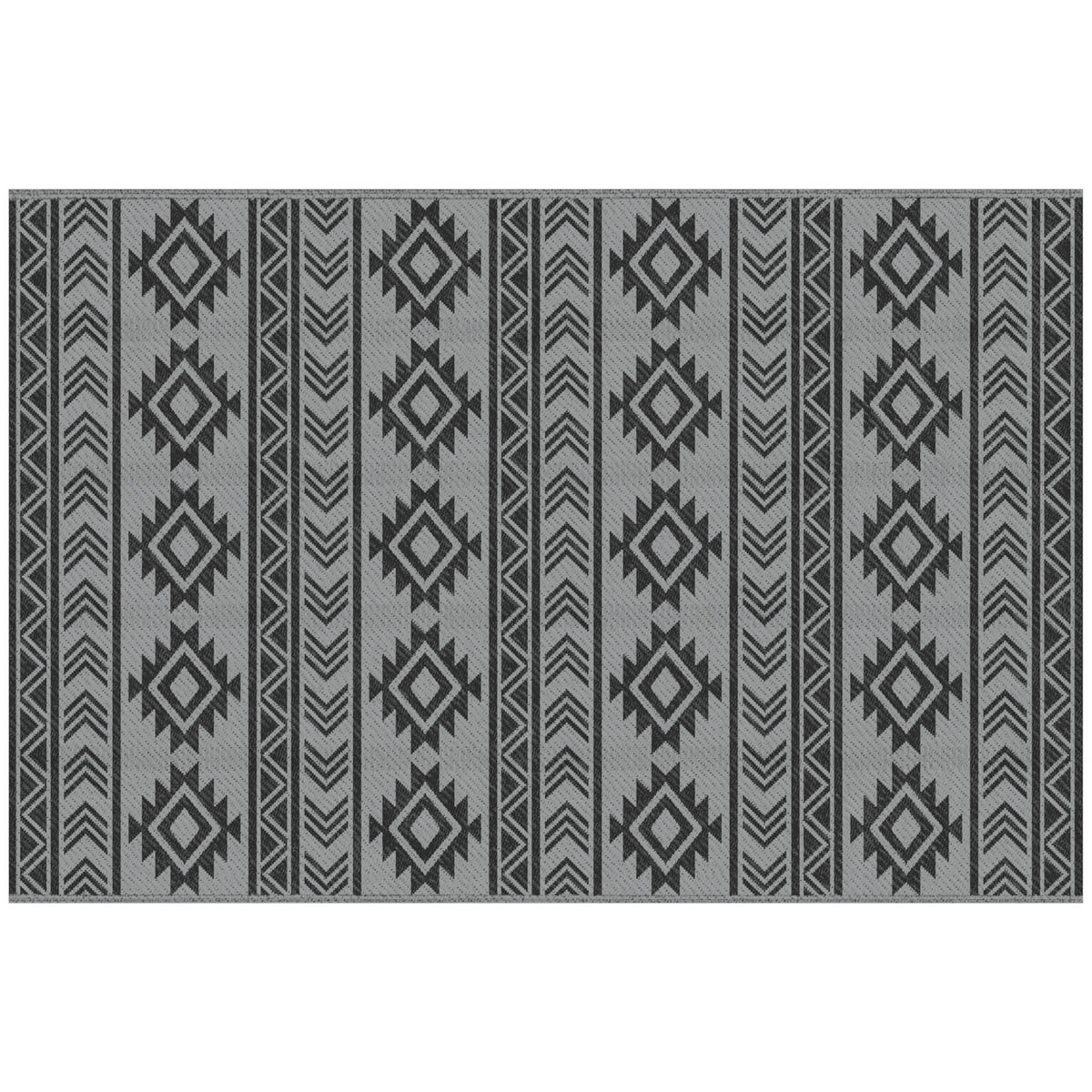 OUTDOORTEPPICH, 310g/m² PP, Schwarz+Grau - Schwarz/Grau, Kunststoff (274/182cm) - Outsunny