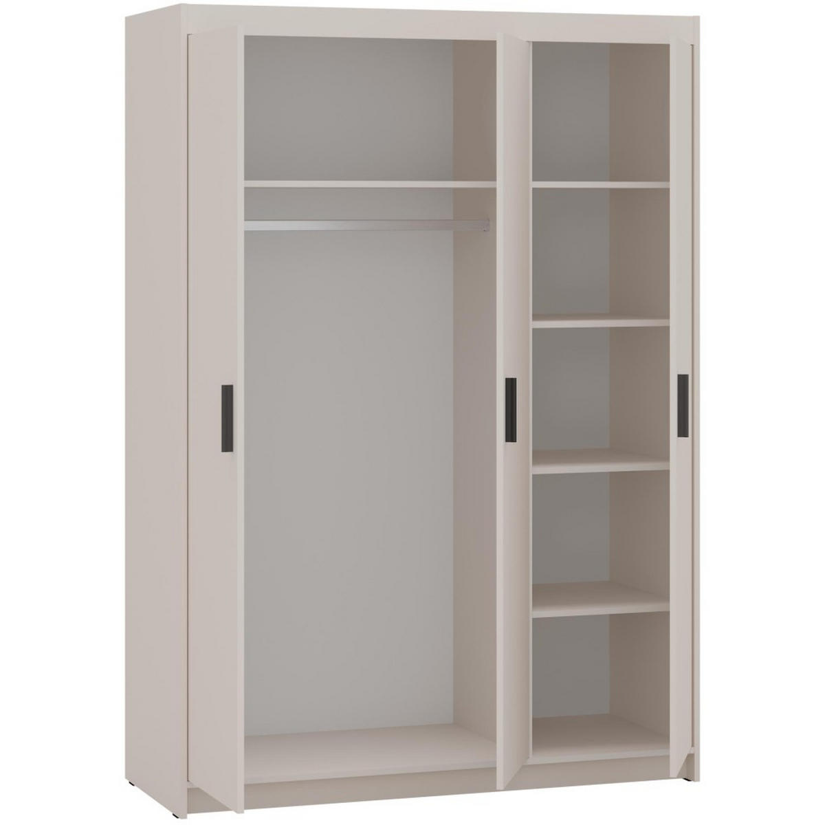 DREHTÜRENSCHRANK Elena mit 3 Türen, ohne Spiegel, Sandbeige - Sandfarben, Holzwerkstoff (130/190/53cm) - Beautysofa