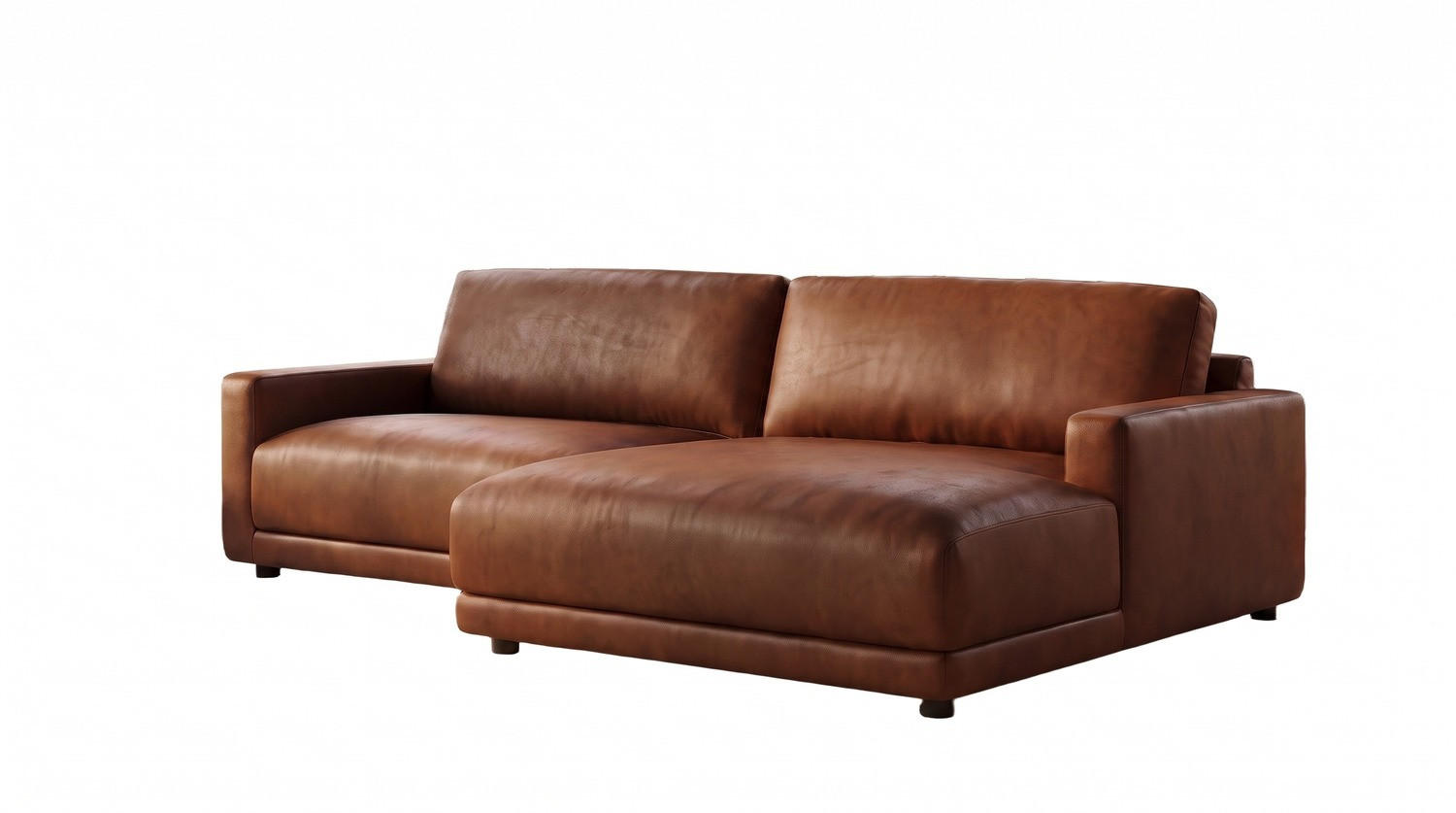 ECKSOFA MARLIN Braun Lederfaserstoff - Dunkelbraun/Schwarz, Leder/Kunststoff (168/262cm) - KAWOLA