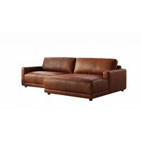 ECKSOFA MARLIN Braun Lederfaserstoff - Dunkelbraun/Schwarz, Leder/Kunststoff (168/262cm) - KAWOLA