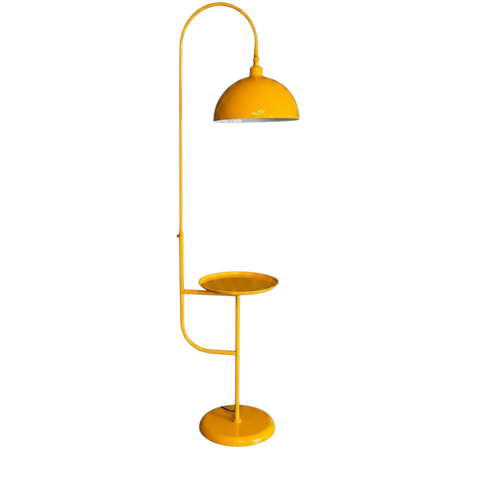 STEHLAMPE Gorkiede aus Metall mit Dimmer und Ablage - Gelb, Metall (37/37/170cm) - Bamyum
