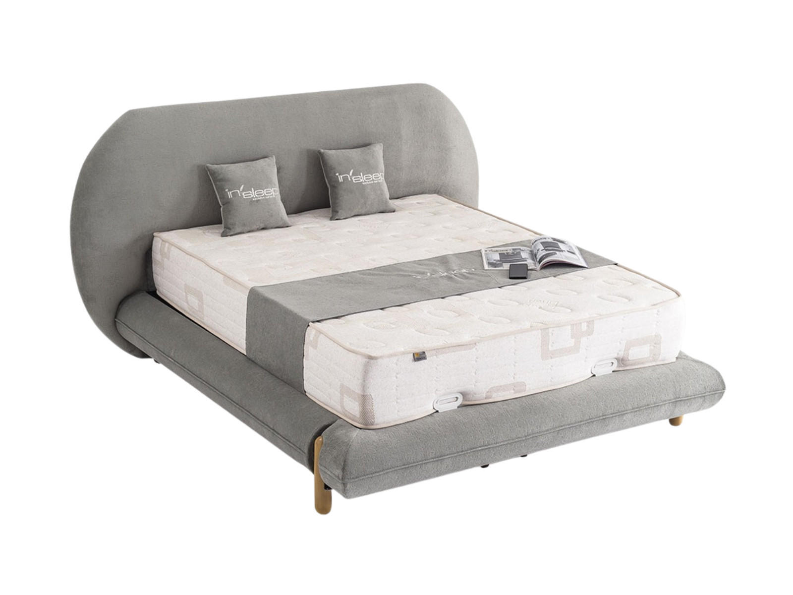 POLSTERBETT Tokyo Grau 150x200 Grau - Grau, Textil/Metall (150/200cm) - Villa Möbel