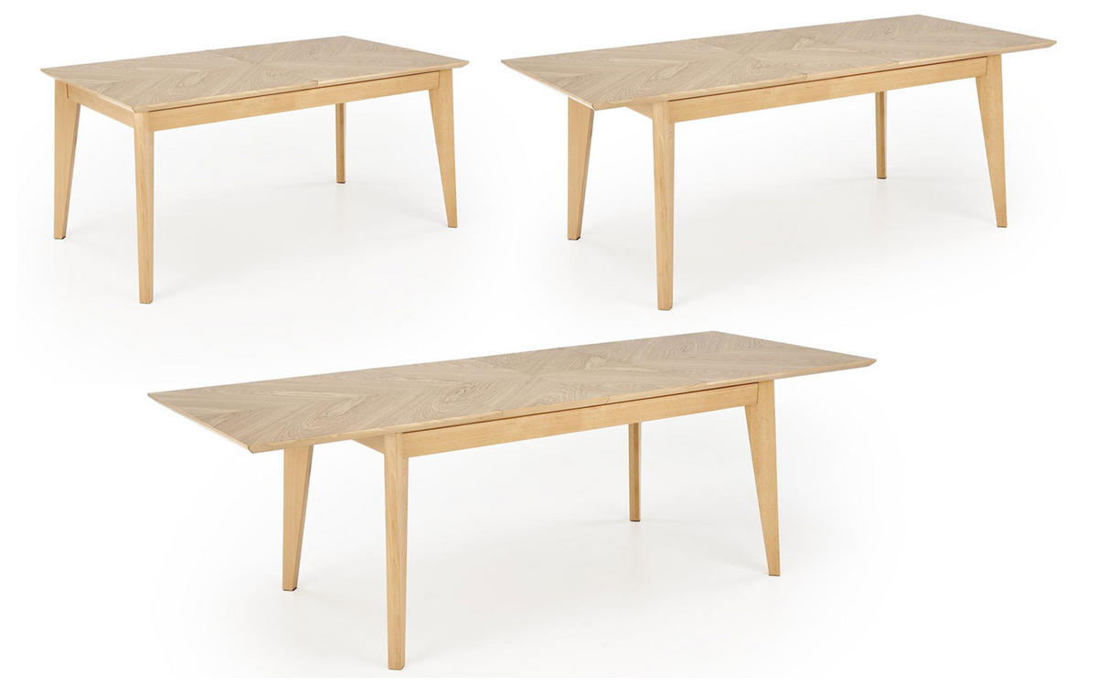 ESSTISCH Edmondo Eiche Natur 160-240 / 90 / 75cm - Eichefarben, Holz (90/240/75cm) - Feldmann-Wohnen