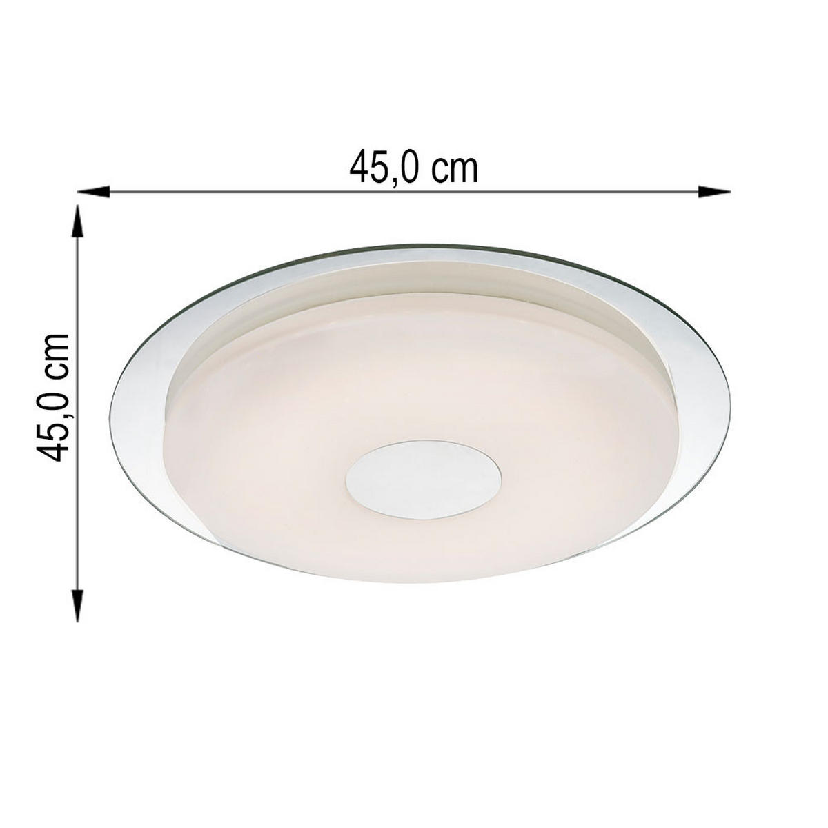 LED DECKENLEUCHTE Acryl Weiß Opal - Weiß, Metall (45/45/5cm) - Globo Lighting