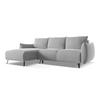 ECKSOFA mit Schlaffunktion Samt Stoff Grau - Schwarz/Grau, Textil/Metall (162/242cm) - Makamii