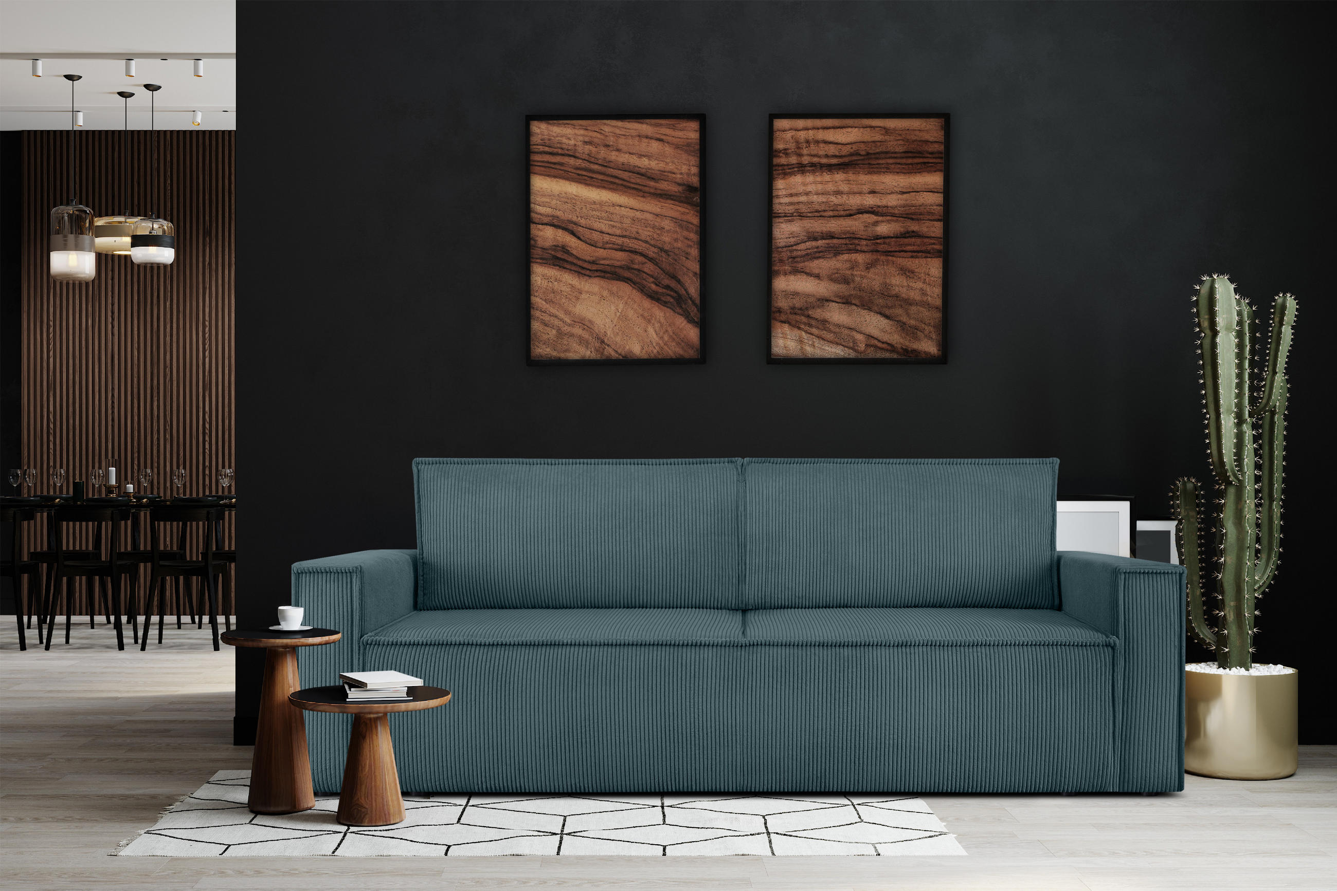 Thumbnail - Konsimo® Schlafsofa, Blau, Textil, 228x89x101 cm, FSC 100%, Hergestellt in Europa, Wohnzimmer, Sofas & Couches, Schlafso...