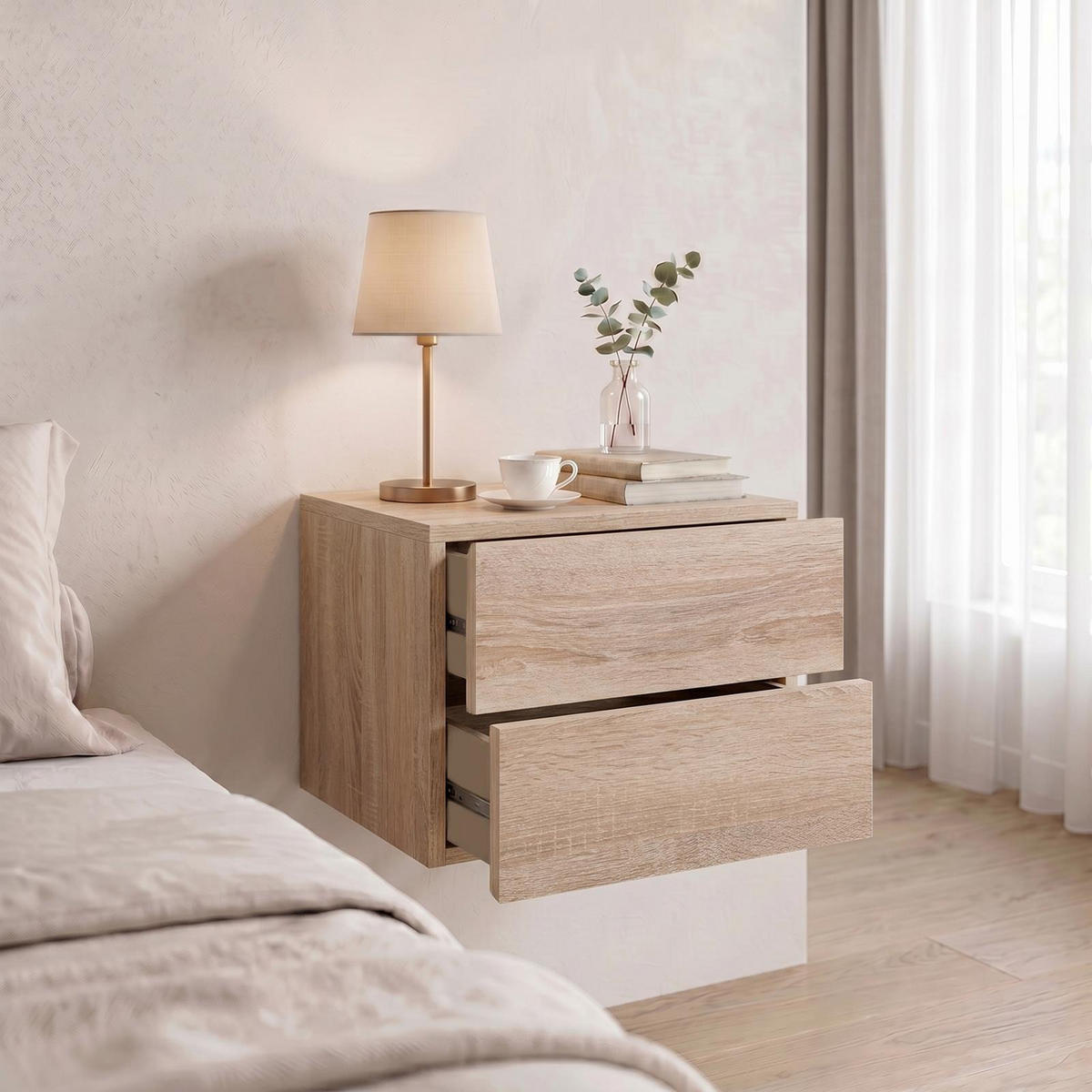 HÄNGENDER NACHTTISCH ANNI Sonoma Eiche - Sonoma Eiche, Holzwerkstoff (42/29/30cm) - CARO-Möbel