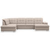 WOHNLANDSCHAFT Jamaal Beige rechtsseitig - Beige/Schwarz, Textil (330/106/212cm) - Selsey