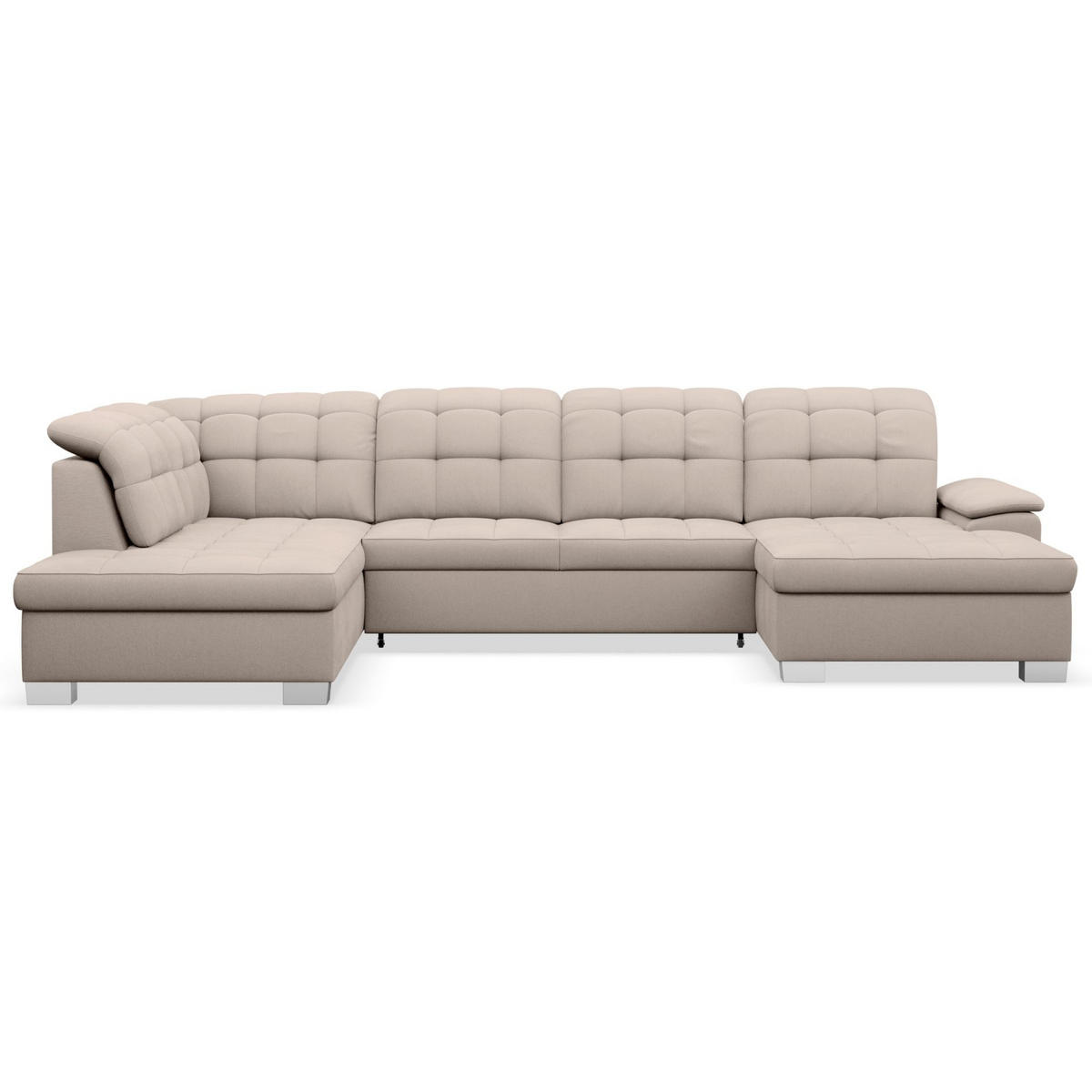 WOHNLANDSCHAFT Jamaal Beige rechtsseitig - Beige/Schwarz, Textil (330/106/212cm) - Selsey