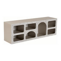 TV-MÖBEL mit 7 Fächern - Marmoroptik Grau - LUELA - Grau, Holz (160/51/40cm) - Vente-Unique