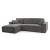 ECKSOFA PULA CORD GRAU L - Links - Schwarz/Grau, Kunststoff/Textil (279/187cm) - Luxkor24