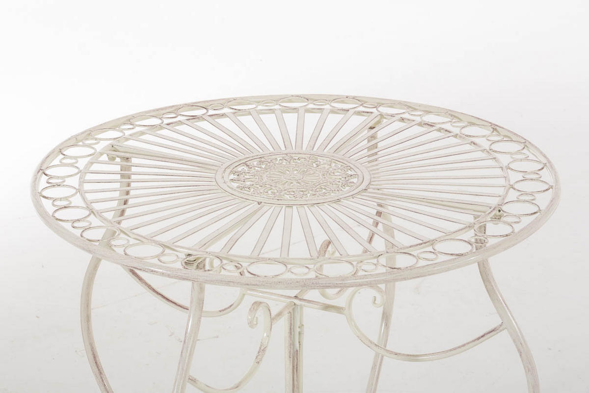 BALKONSET Bistroset Rizar Metall Antik-creme 2 Personen - Beige, Metall - DELUKE