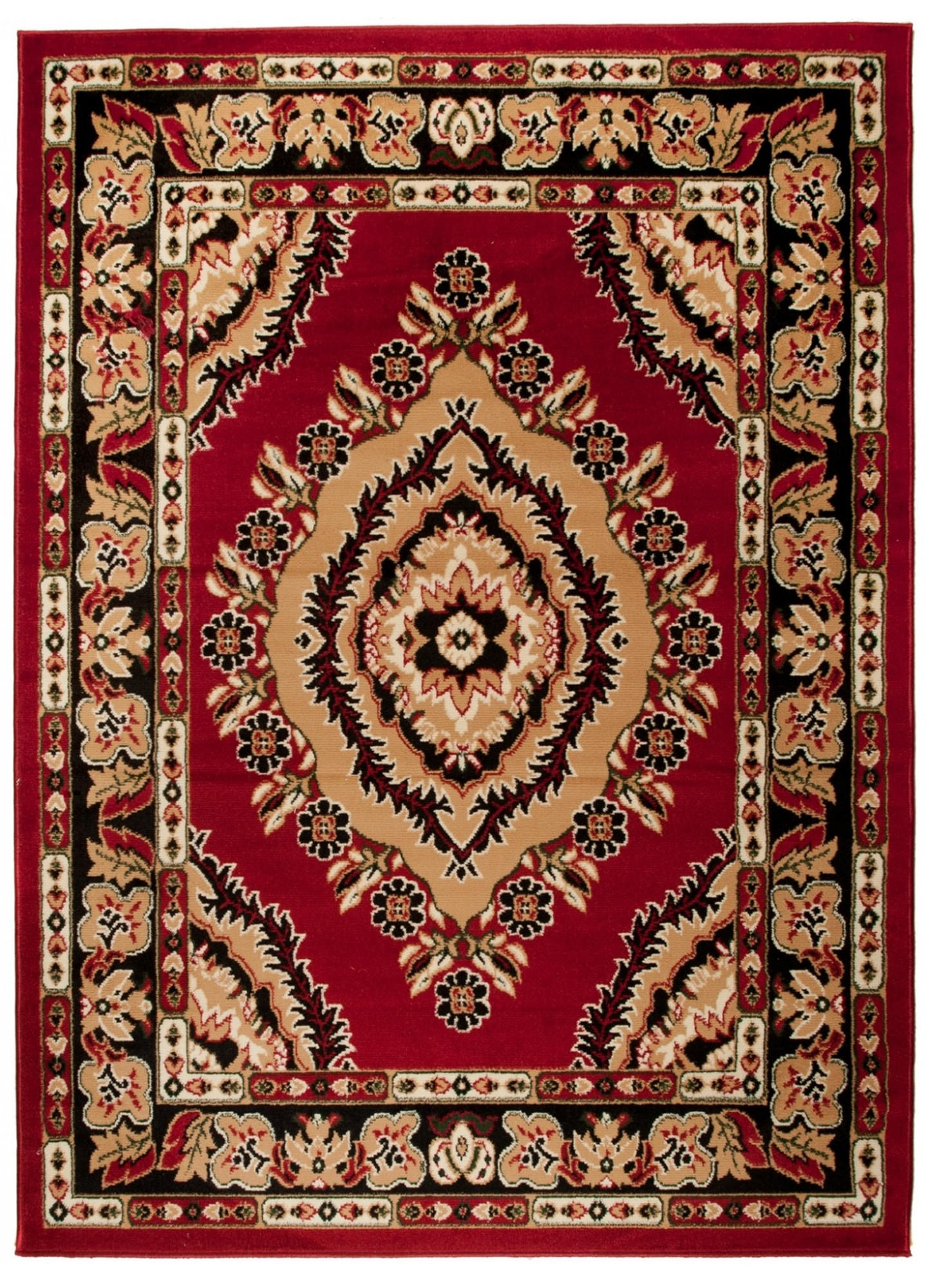 TEPPICH ATLAS Beige Rot 120/170 cm - Beige/Grün, Textil (120/170cm) - Tapiso