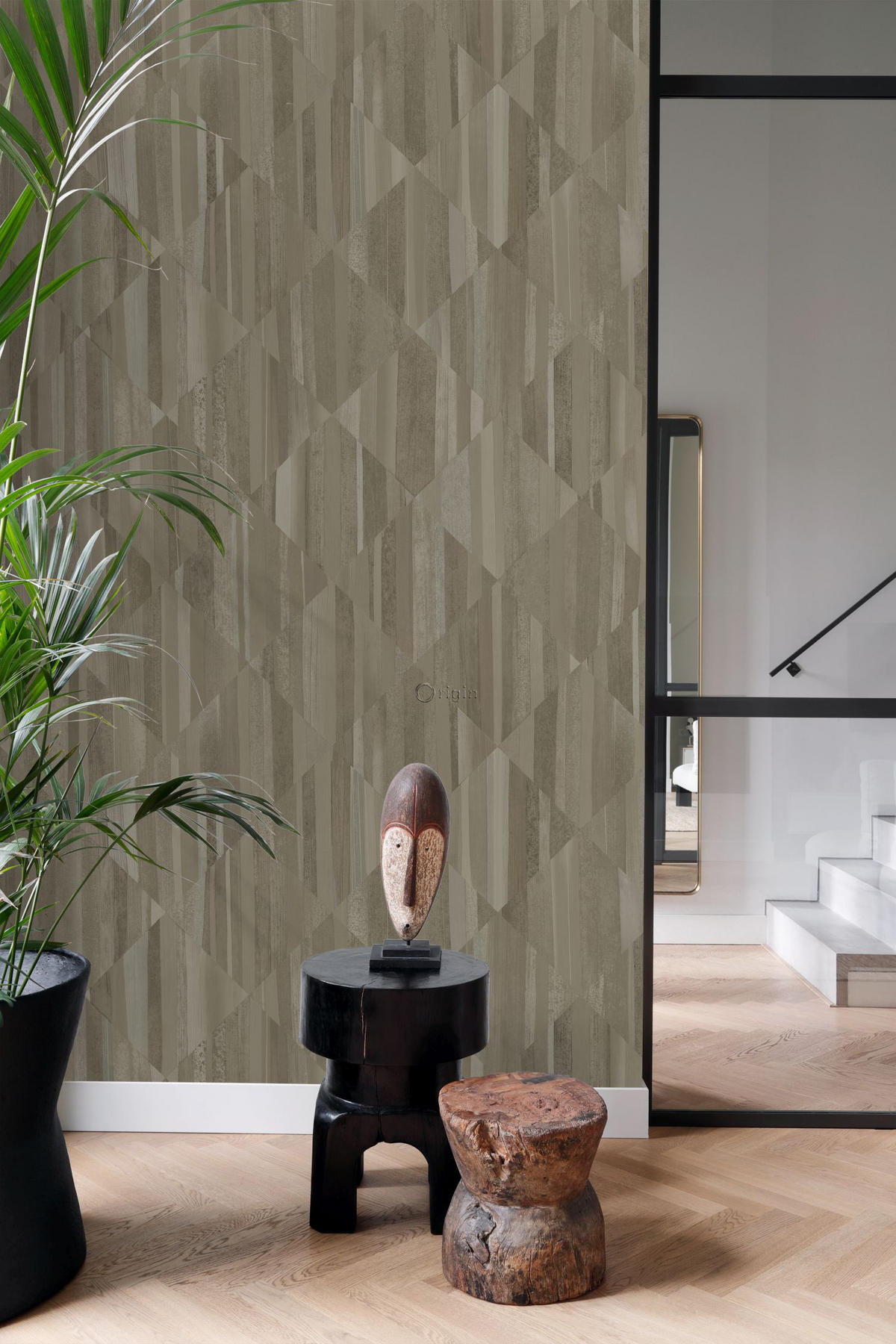 FOTOTAPETE 3D Holzoptik 150 x 279 cm - Braun, Papier (150/279cm) - Origin Wallcoverings