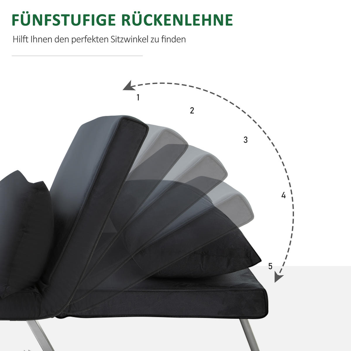 SCHLAFSESSEL, Polyester, Eisen, Schwarz - Schwarz, Kunststoff (77/80/65cm) - HOMCOM