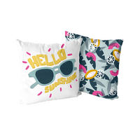 KISSENBEZUG dekorativ hello sunshine 50x50 cm (2er pack) mehrfarbig - Multicolor, Textil (50/50cm) - Happy Friday