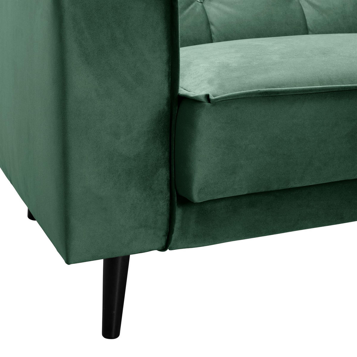 SOFA 3-Sitzer mit Bettfunktion Kaycee Samtvelours grün - Grün, Kunststoff (78/84/240cm) - 58aufmkessel