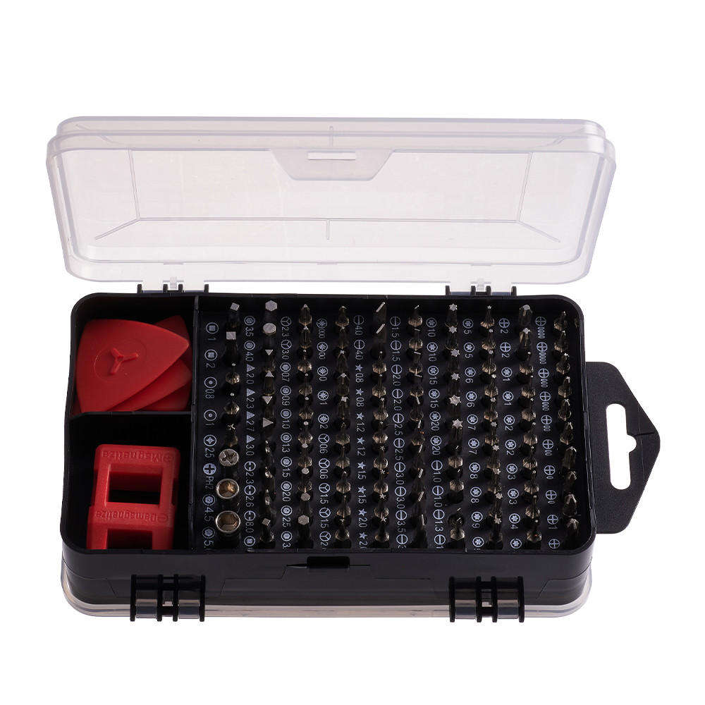 SCHRAUBENDREHER-SET für Feinmechaniker 115-in-1 multifunktionales in Rot - Schwarz, Metall (10.5/17.8/5.1cm) - Livingandhome