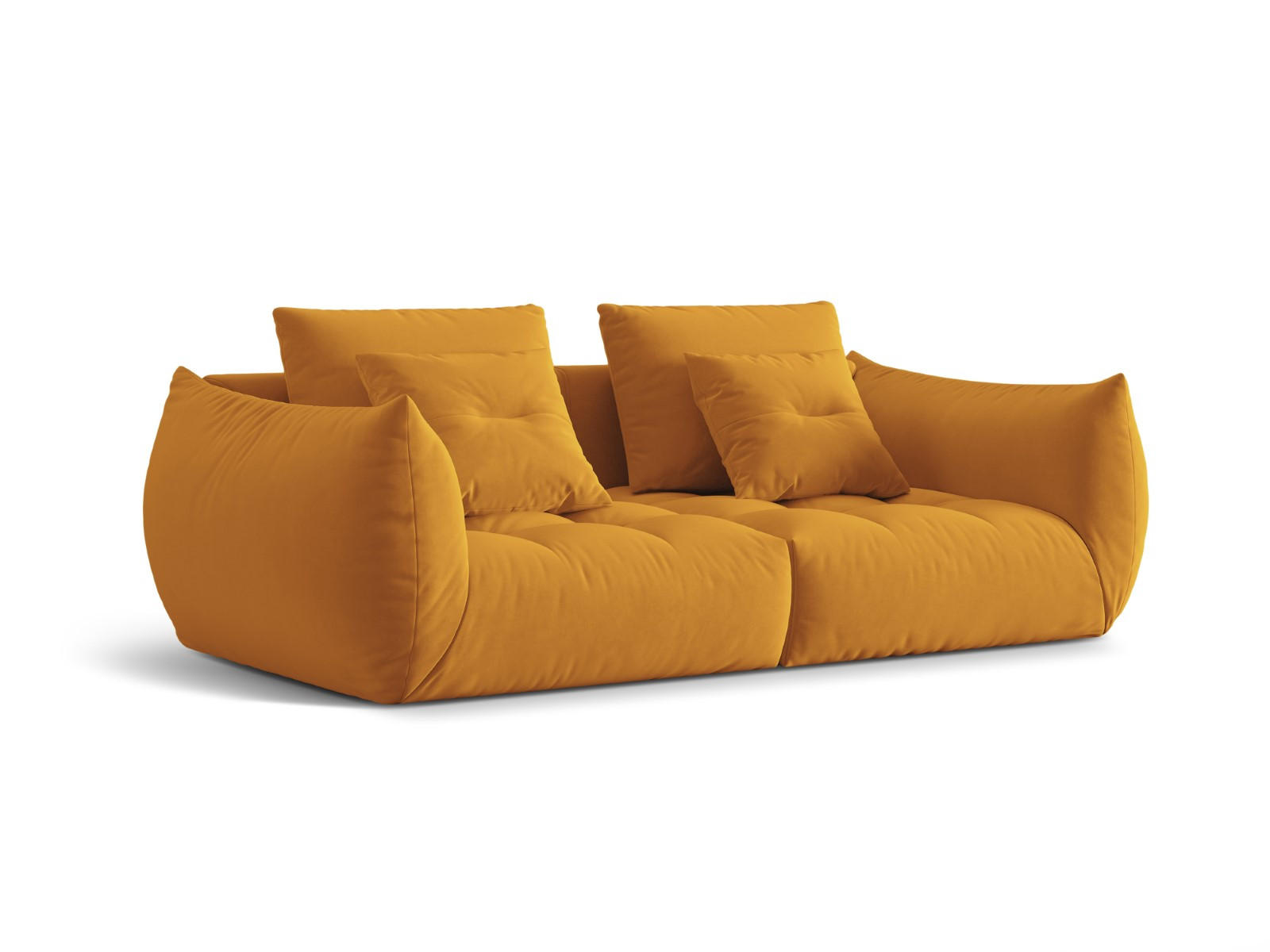 SOFA modular Bloom aus Samt gelb 3 Sitzplätze - Gelb, Textil (106/95/232cm) - Micadoni