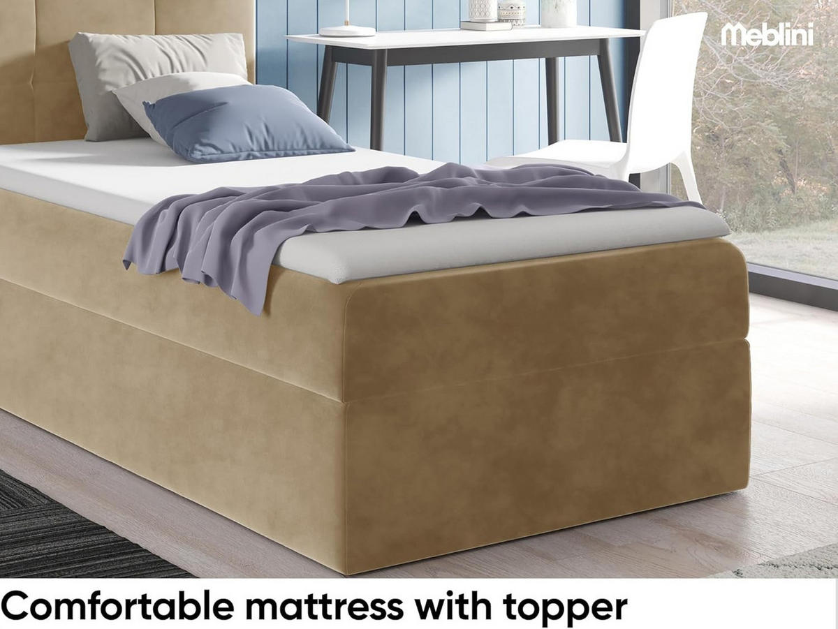 KINDERBETT MINO 2 - Hellbraun, Holzwerkstoff (94/208cm) - Meblini