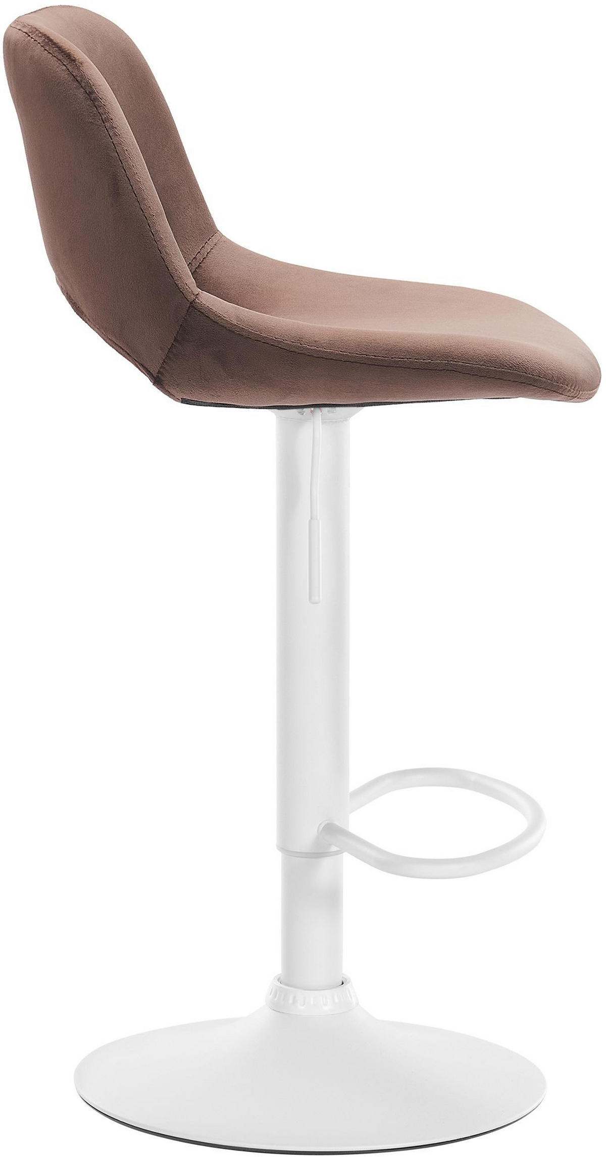 BARHOCKER 2er Set Samt braun - Weiß/Braun, Textil/Metall (42/86/46cm) - CLP