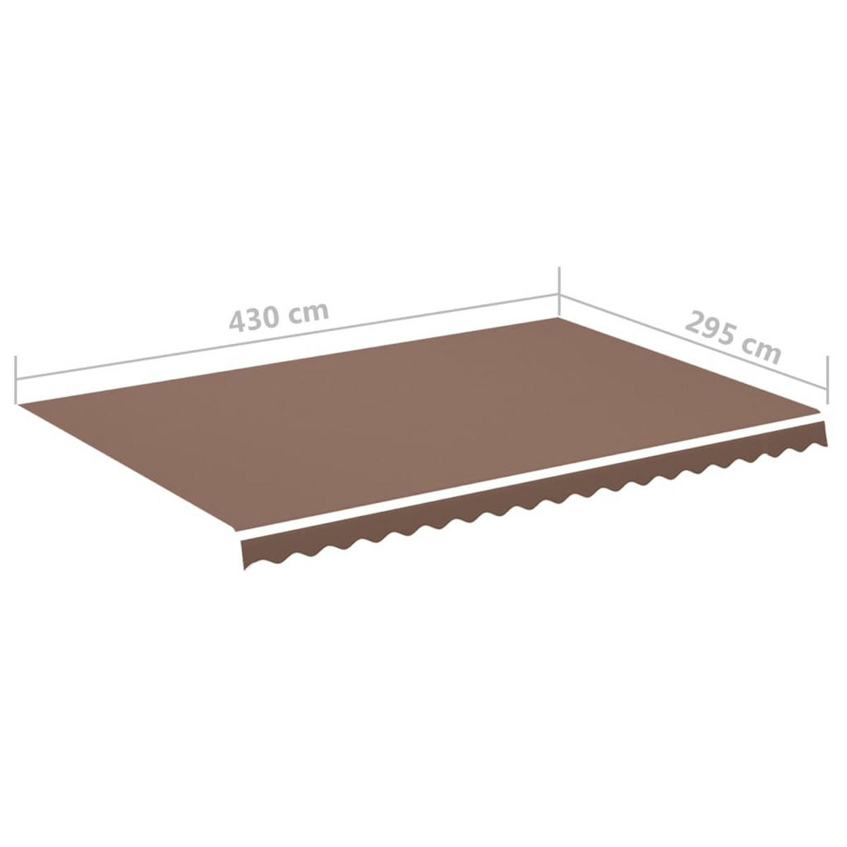 MARKISENSTOFF mit Volant| Braun, für 450x300cm Rahmen | Markisenbespannung Markisentuch - Braun, Textil (430/0.3/295cm) - DELUKE