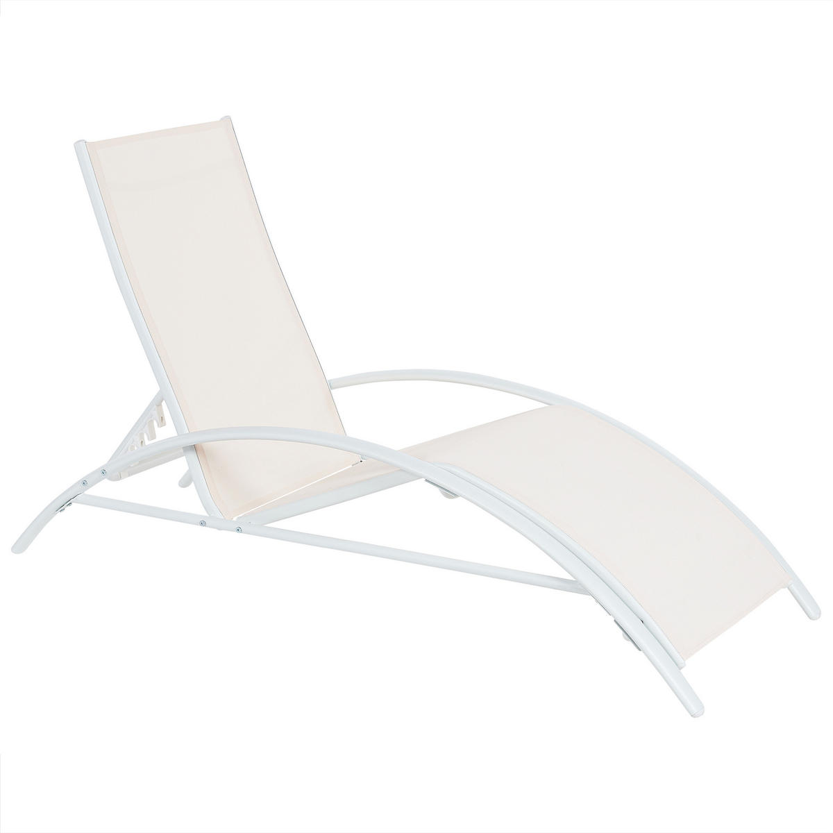 GARTENLIEGE beige Gaeta - Beige, Metall (60/93/170cm) - Beliani