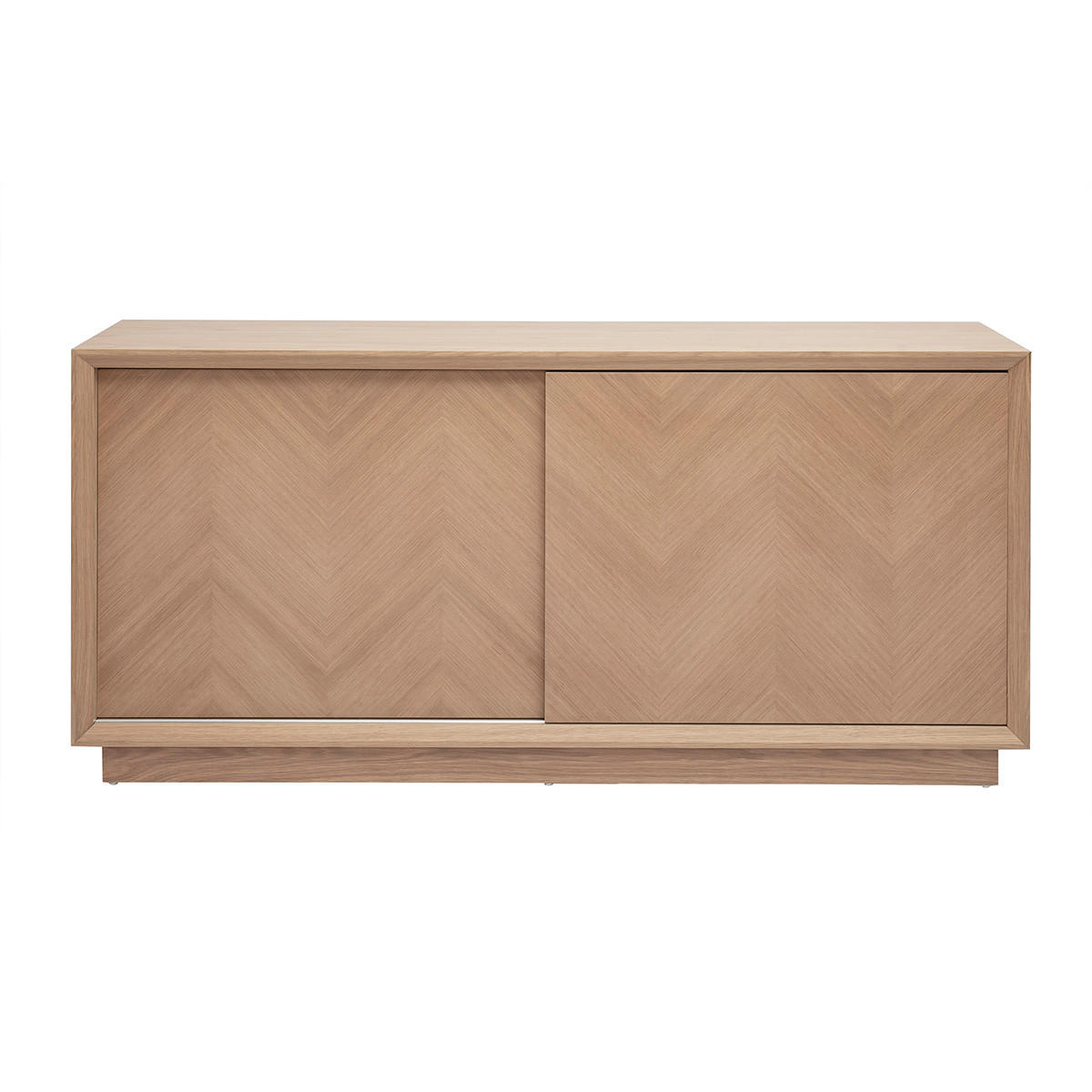 BUFFET Fischgrät Helles Eichenholz L160 ARROW - Eiche Bianco, Holz (39/74/160cm) - Miliboo