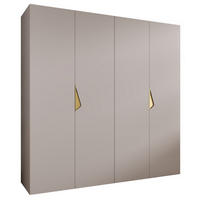 DREHTÜRENSCHRANK 202/200/52 4-türig - Beige/Goldfarben, Holz/Metall (200/202/52cm) - Abiks Möbel