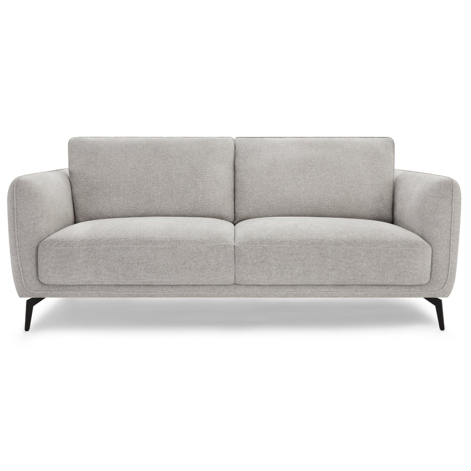 DREISITZER-SOFA Webstoff Grau - Schwarz/Grau, Textil/Metall (197/85/85cm) - Furnhouse