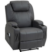 MASSAGESESSEL in Dunkelgrau 97x82x110 cm mit Liegefunktion und Fernbedienung - Dunkelgrau, Kunststoff (82/110/97cm) - IVMEU