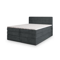 POSTEL BOXSPRING LUNERA 160x200 cm, s matrací a úložným prostorem, šedá - šedá, kompozitní dřevo/textil (160/200cm) - MASSENO