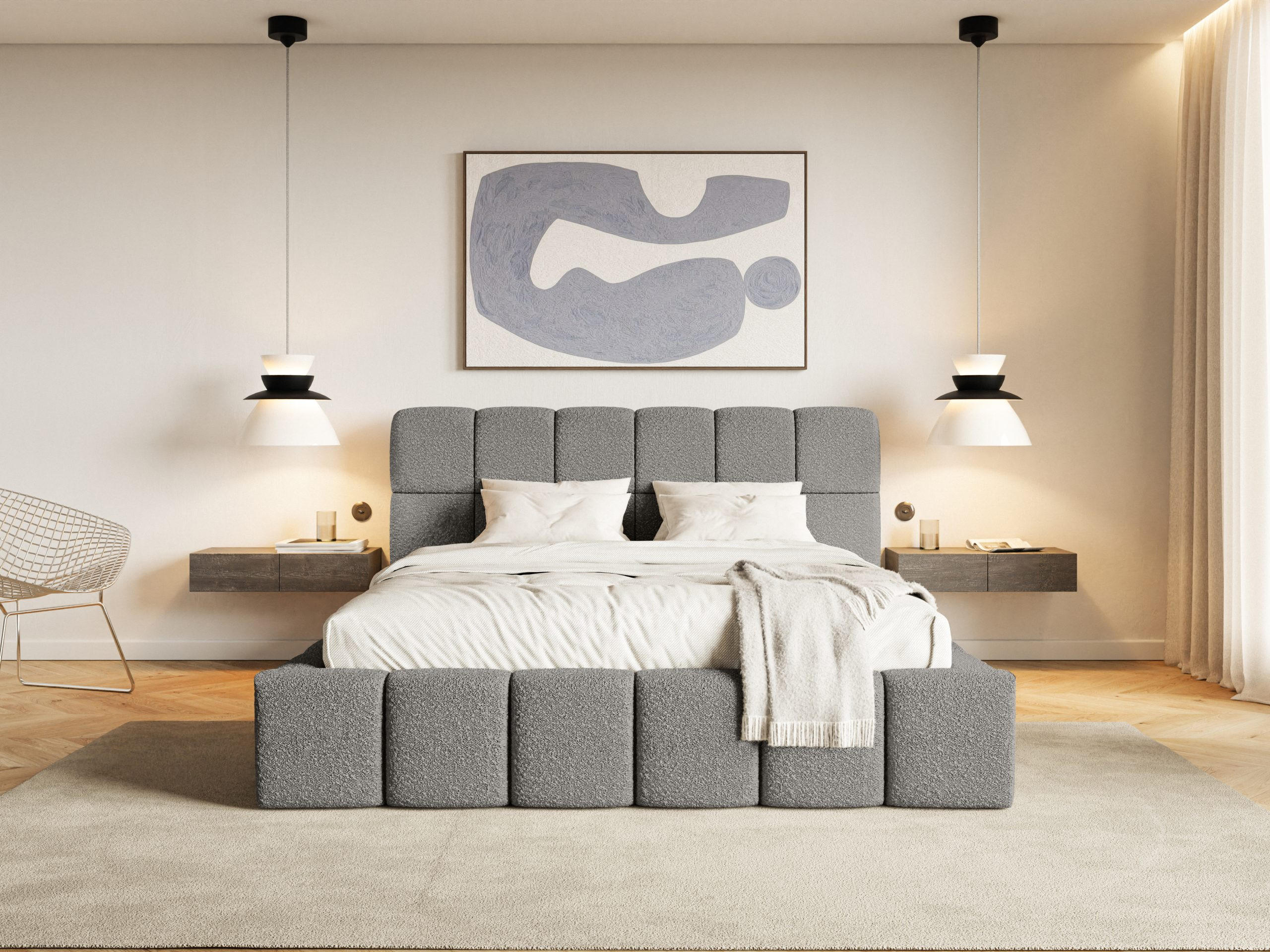 Thumbnail - Fedve Polsterbett, Anthrazit, Textil, 140x200 cm, Schlafzimmer, Betten, Polsterbetten